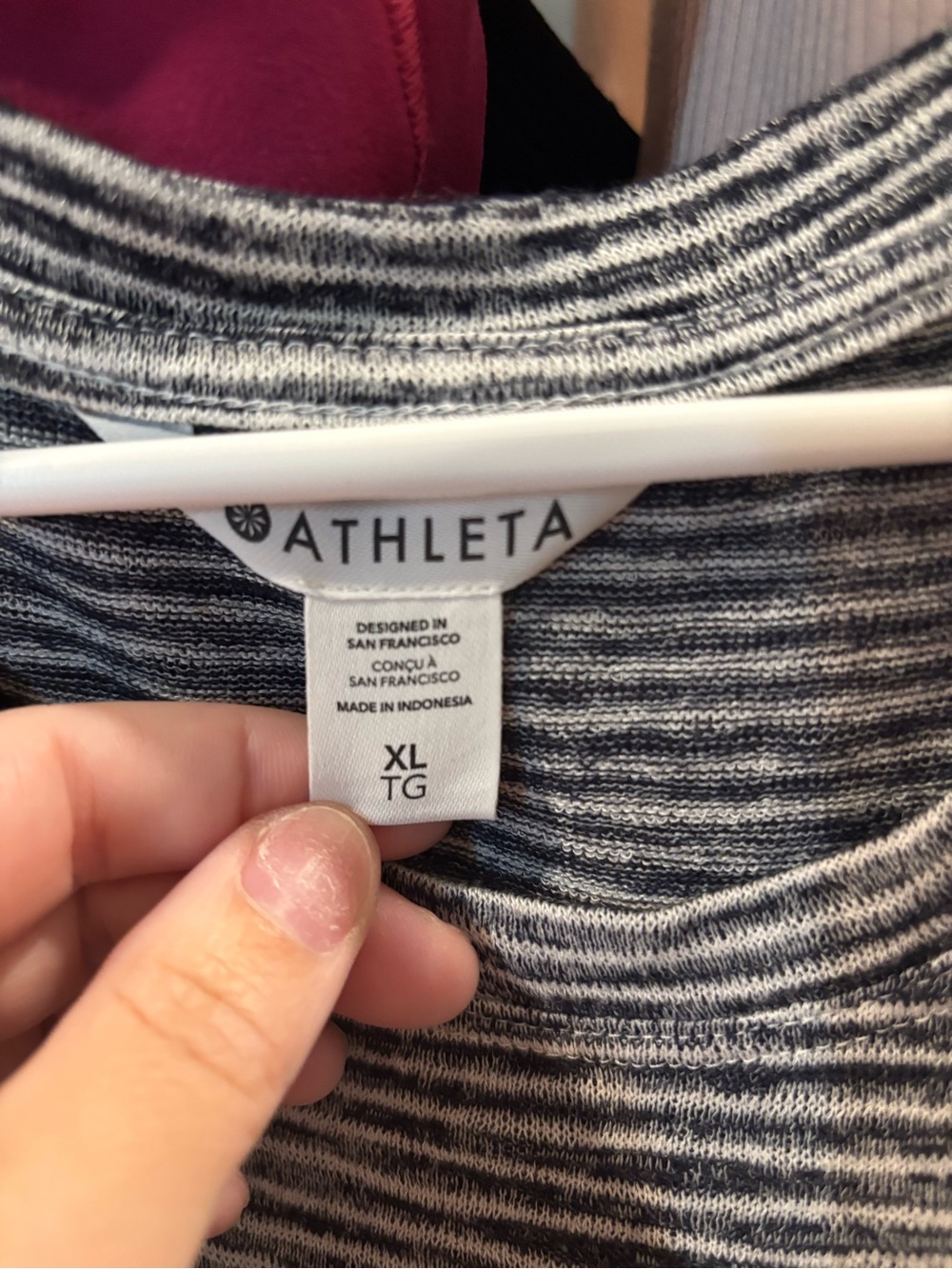 Athleta Striped Sleeveless Tank Top - Navy & White - Picture 2 of 3